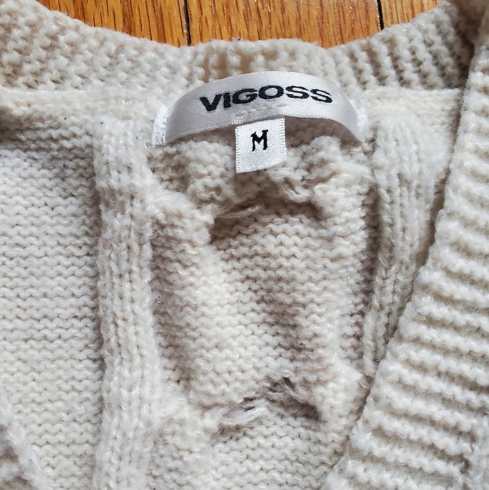 Vigoss Women's Cream Cable Knit Sweater Vest Size M - Picture 3 of 8